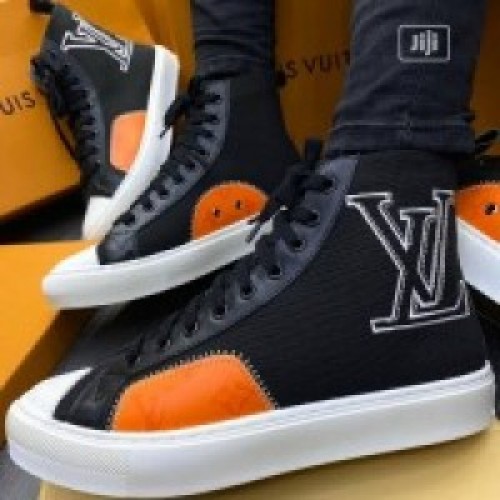 Benzer Shoes  Louis Vuitton Long Black Orange Tatoo Sneaker Boot